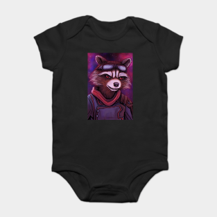 Rocket Raccoon Baby Bodysuit - EG Portrait - Rocket by dibujosbymari